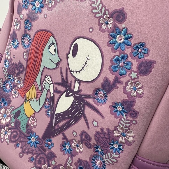 Disney Loungefly Jack Sally Nightmare Before Christmas Burton Backpack Purple